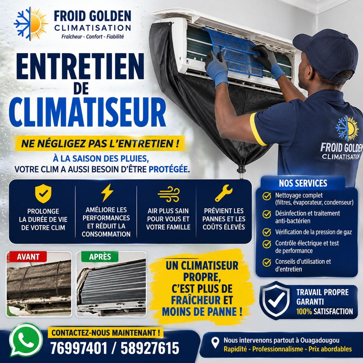Réalisation Abdoul dramane dimdolbsom Tiemtore - Réparateur climatiseurs - Ouagadougou - Burkina Faso